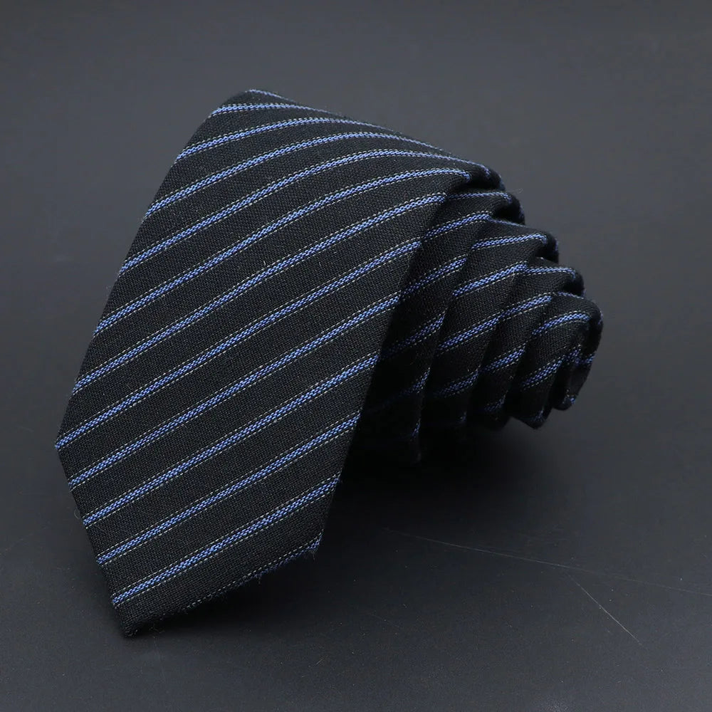 Classic Men's Wool Neckties - Blue Stripe