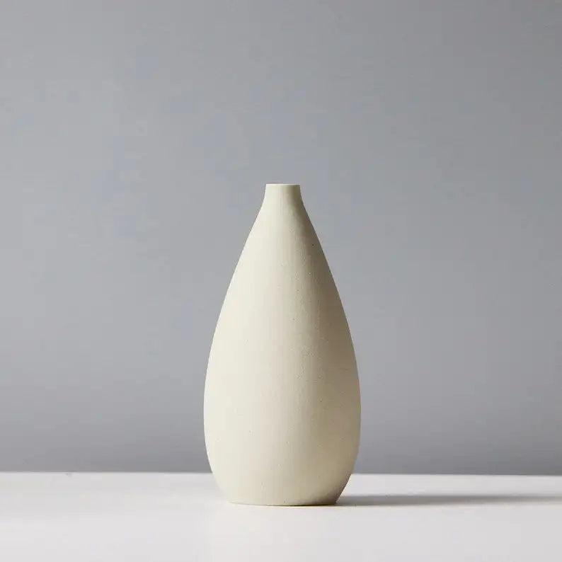 Morandi-Inspired Matte Ceramic Vase - White