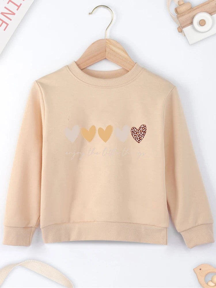 Brown Love Hearts Girls Jumper