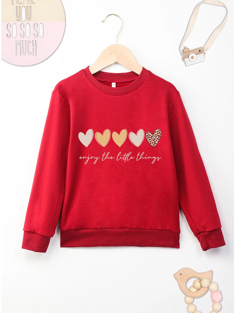 Red Love Hearts Girls Jumper