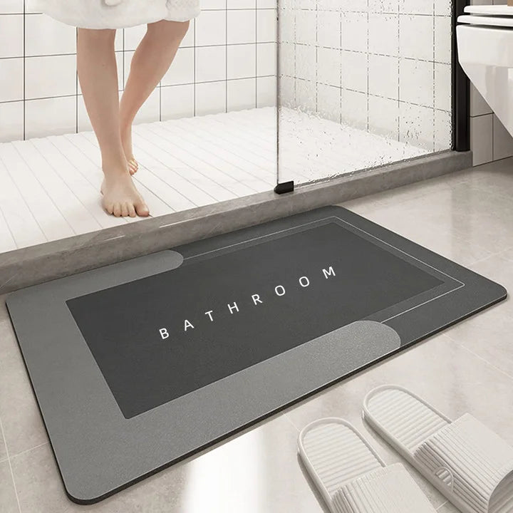 Black Quick Dry Soft Diatom Bath Mat